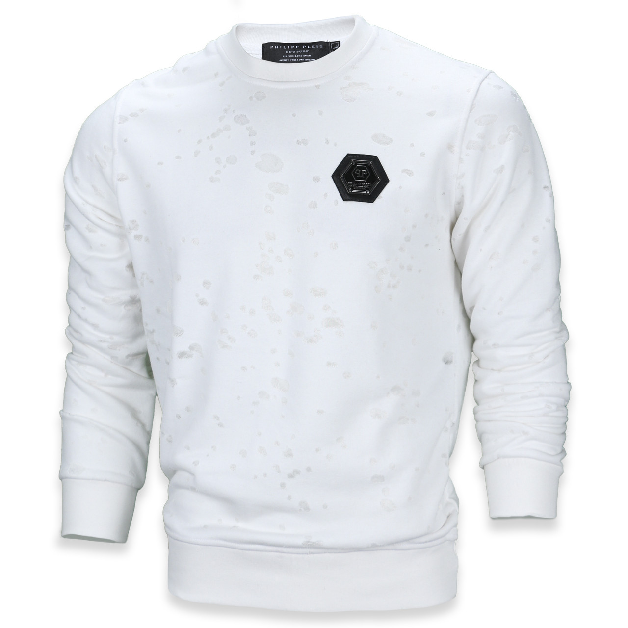 Світшот чоловічий молочний PHILIPP PLEIN з патчем #6 MILK L(Р) 21-512-012