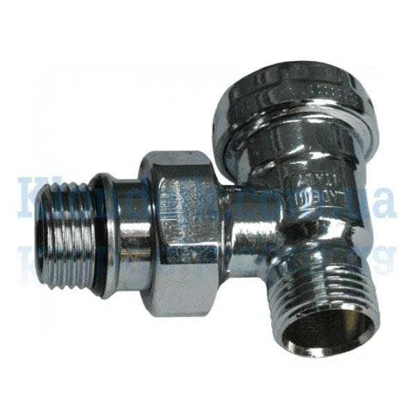 Кран радіаторний нижній кутовий хром TIEMME 1/2 НН