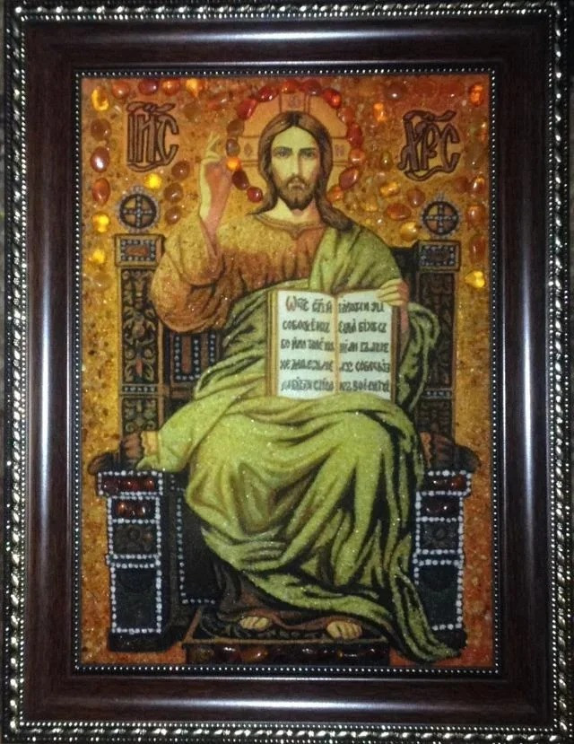 Картина из янтаря " Икона-Св. Леонид - фото 2 - id-p76005262