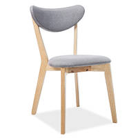 Кухонный стул Signal Brando из дерева с мягкой сидушкой серого цвета в скандинавском стиле
