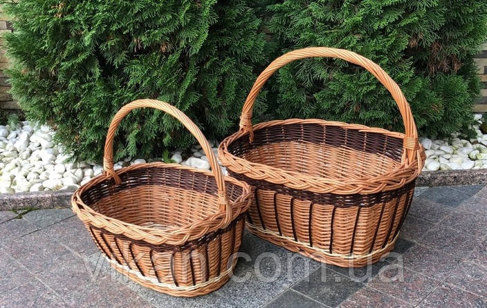 Комплект кошиків плетених із 2 шт., фото 1