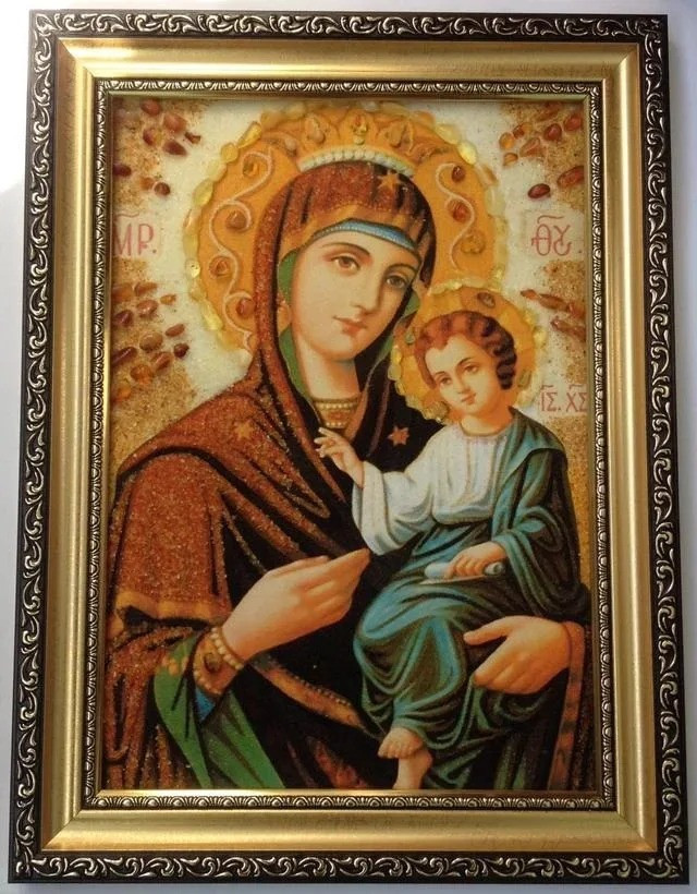Картина из янтаря " Икона-Иисус - фото 2 - id-p76061223