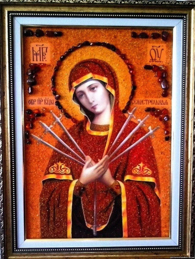 Картина из янтаря " Икона-Иисус - фото 8 - id-p76061223