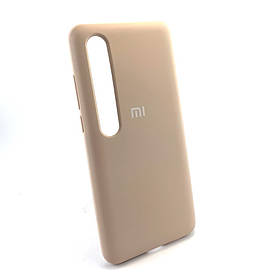 Чохол для Xiaomi Mi 10, Mi 10 pro накладка на бампер захисний силіконовий Silicone Cover бежевий