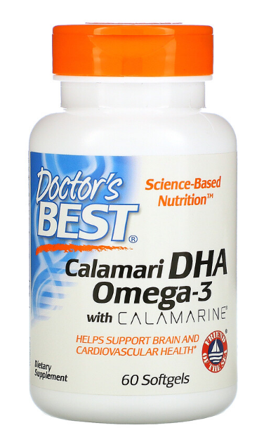 Doctor's Best Calamari DHA Omega-3 with Calamarine 60 softgels - фото 1 - id-p1300290294