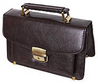 Мужская сумка барсетка классическая 8s41366-2BR коричневая Премиум 8 карманов, замок