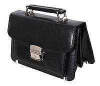 Мужская сумка барсетка классическая 8s41366-1BL черная Премиум 8 карманов, замок Польша