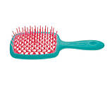 Гребінець Janeke 1830 Superbrush The Original Italian оригінал Джанек бірюзова з рожевим, фото 3
