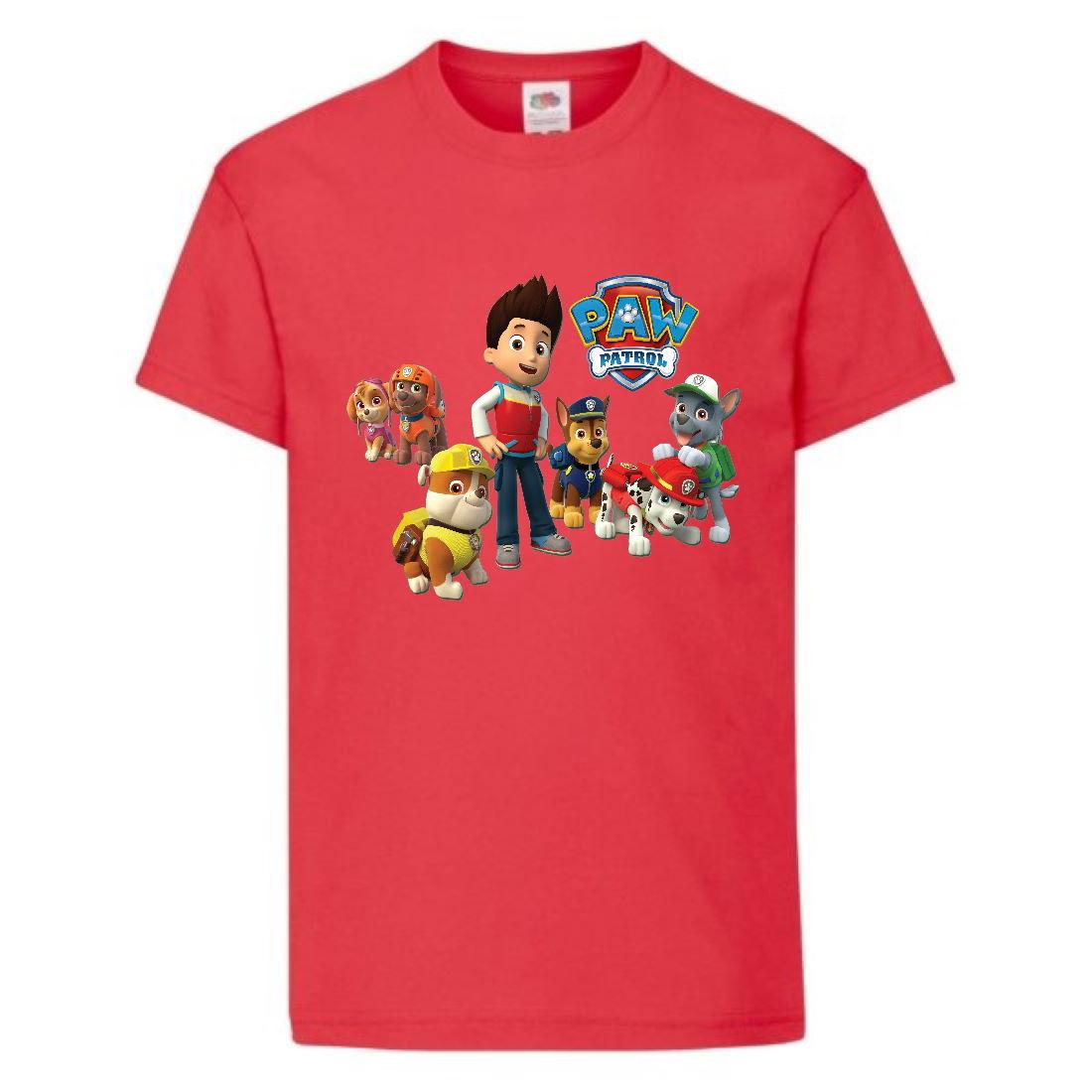 Футболка дитяча Щенячий патруль (Paw Patrol) всі цуценята червона