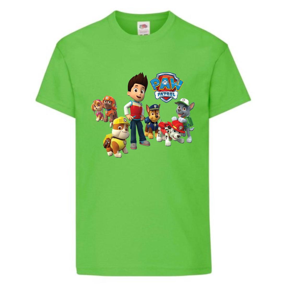 Футболка дитяча Щенячий патруль (Paw Patrol) всі цуценята світло зелена