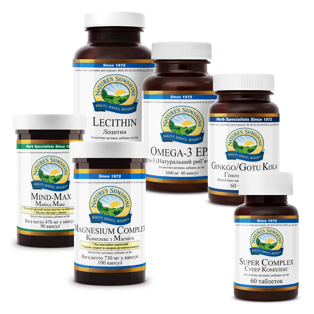 Програма "Ясна голова", набір вітамінів, 6 шт., Nature's Sunshine Products