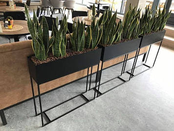 Вазон кашпо металевий на підставці герметичний чорний "МК-2" 800х1000х200 мм