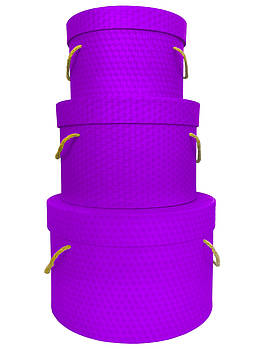 Коробки подарункові #W9352-фіолетові, набір з 3 шт
