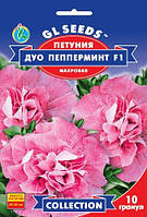 Петунія Дуо Пеппермінт F1 надзвичайно ефектне забарвлення густомахрових квіток трояндочок, паковання 10 шт.