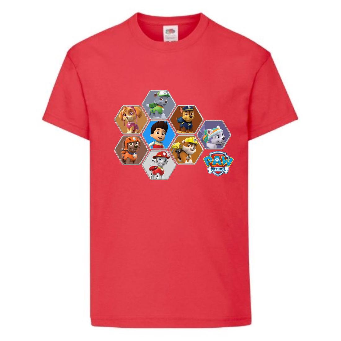 Футболка дитяча Щенячий патруль (Paw Patrol-05-011) Всі цуценята червона