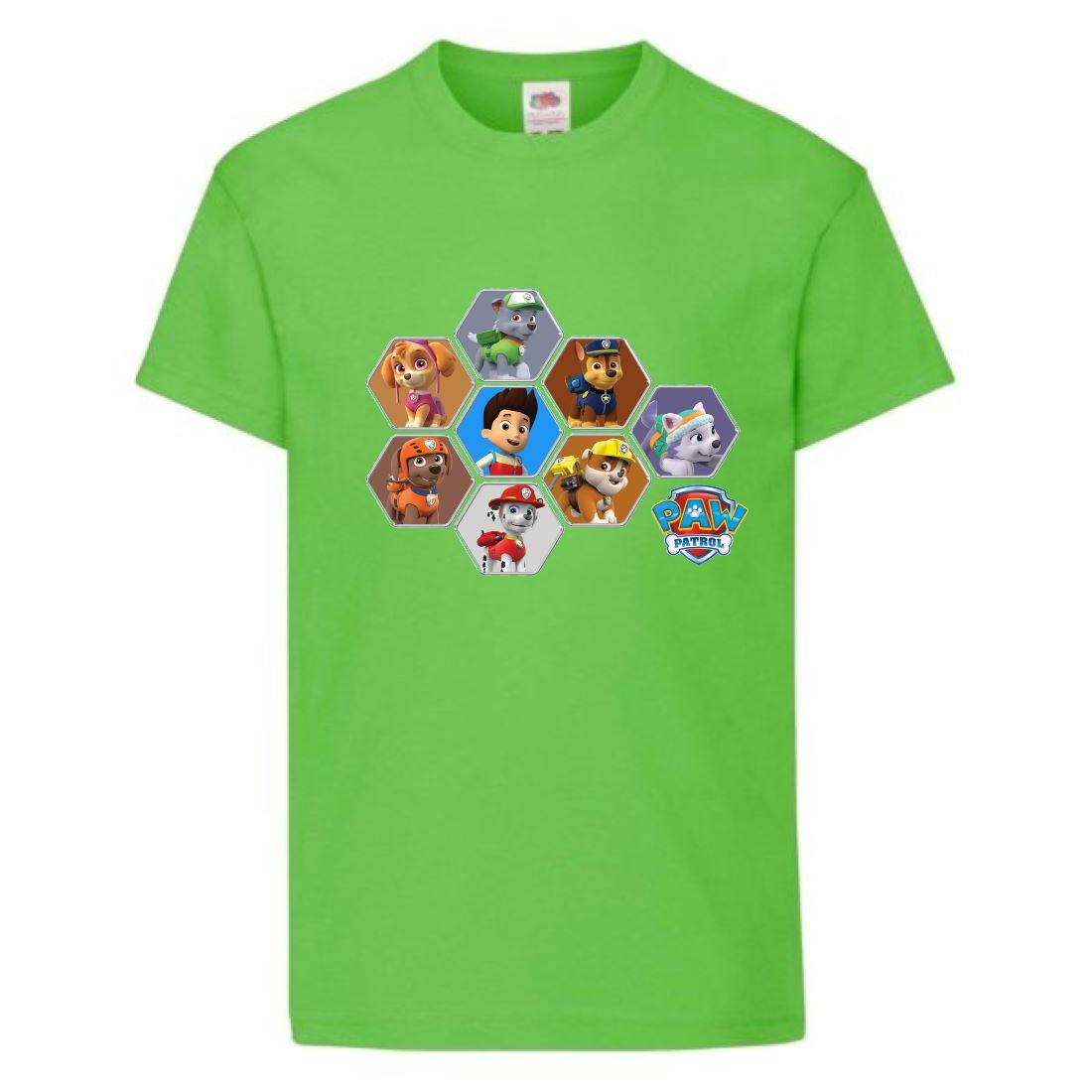 Футболка дитяча Щенячий патруль (Paw Patrol-05-011) Всі цуценята світло-зелена