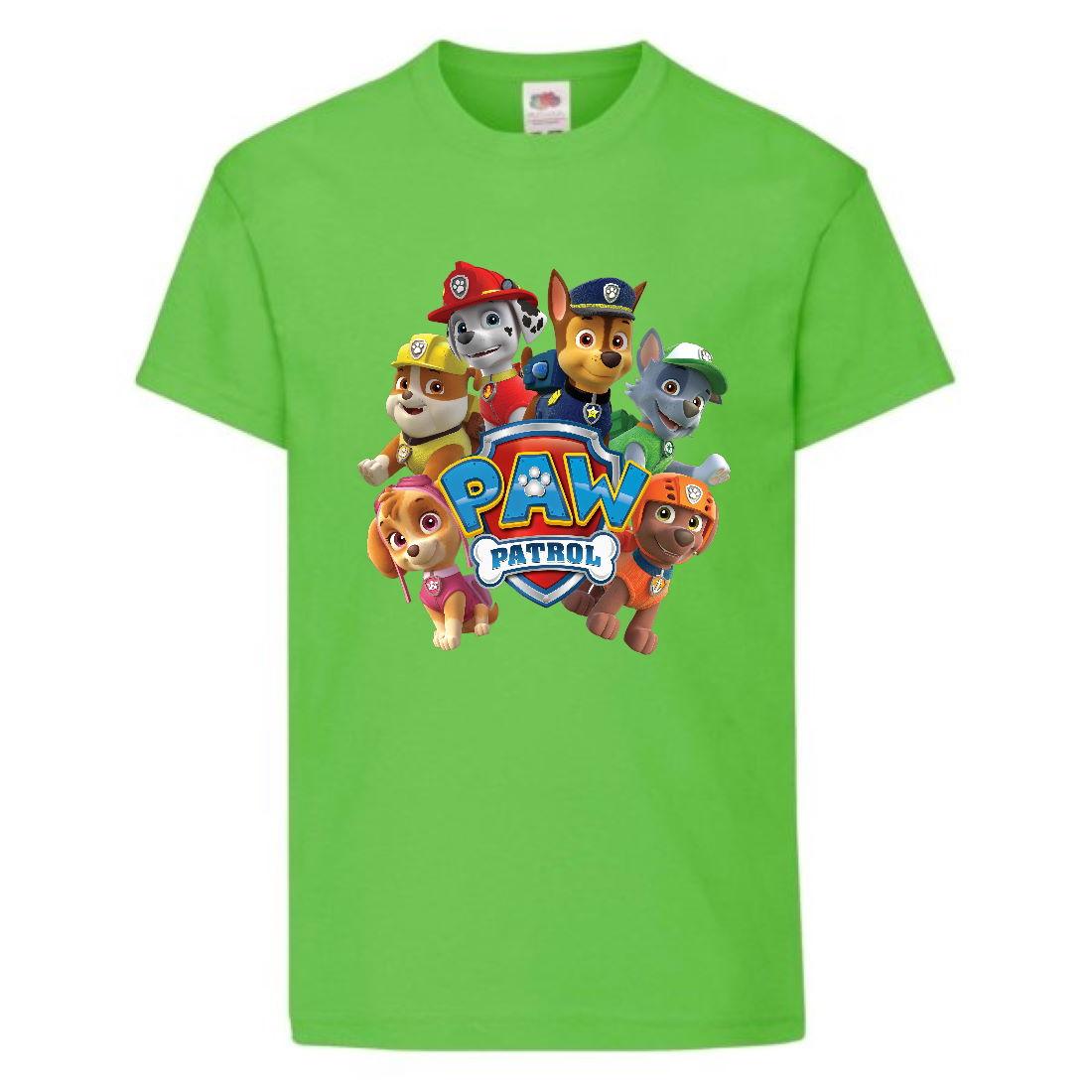 Футболка дитяча Щенячий патруль (Paw Patrol-05) Всі цуценята салатова