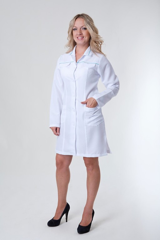 Білий медичний халат жіночий  габардин ( розмі 40-52)