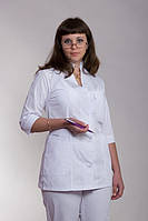 Білий медичний костюм котоновий на гудзиках (розмір 42-60)