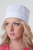 Коттоновая медицинская шапка женская в белом цвете