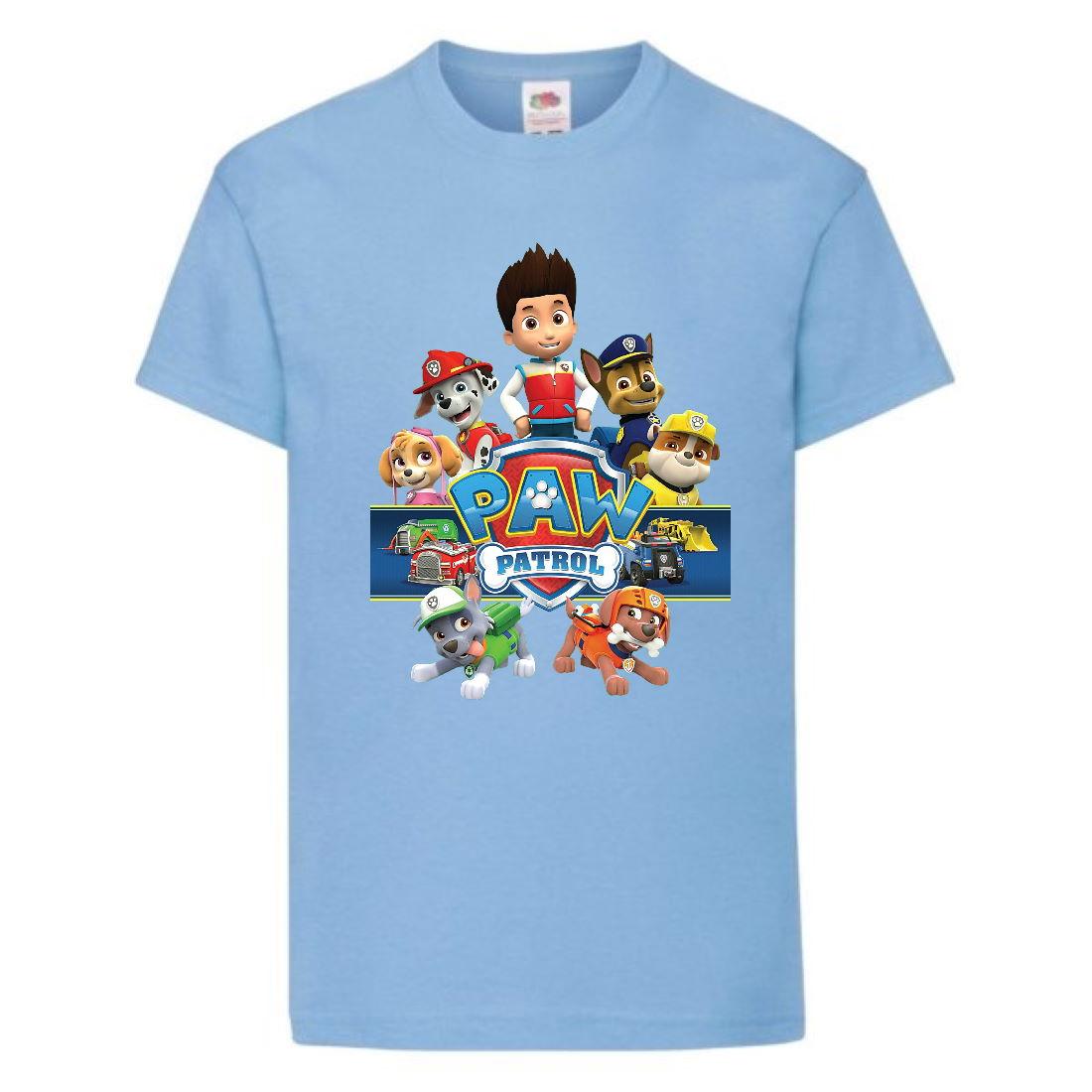 Футболка дитяча Щенячий патруль (Paw Patrol-0501) Всі цуценята світло блакитна