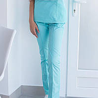 Женские медицинские брюки цвет мятный из хлопка