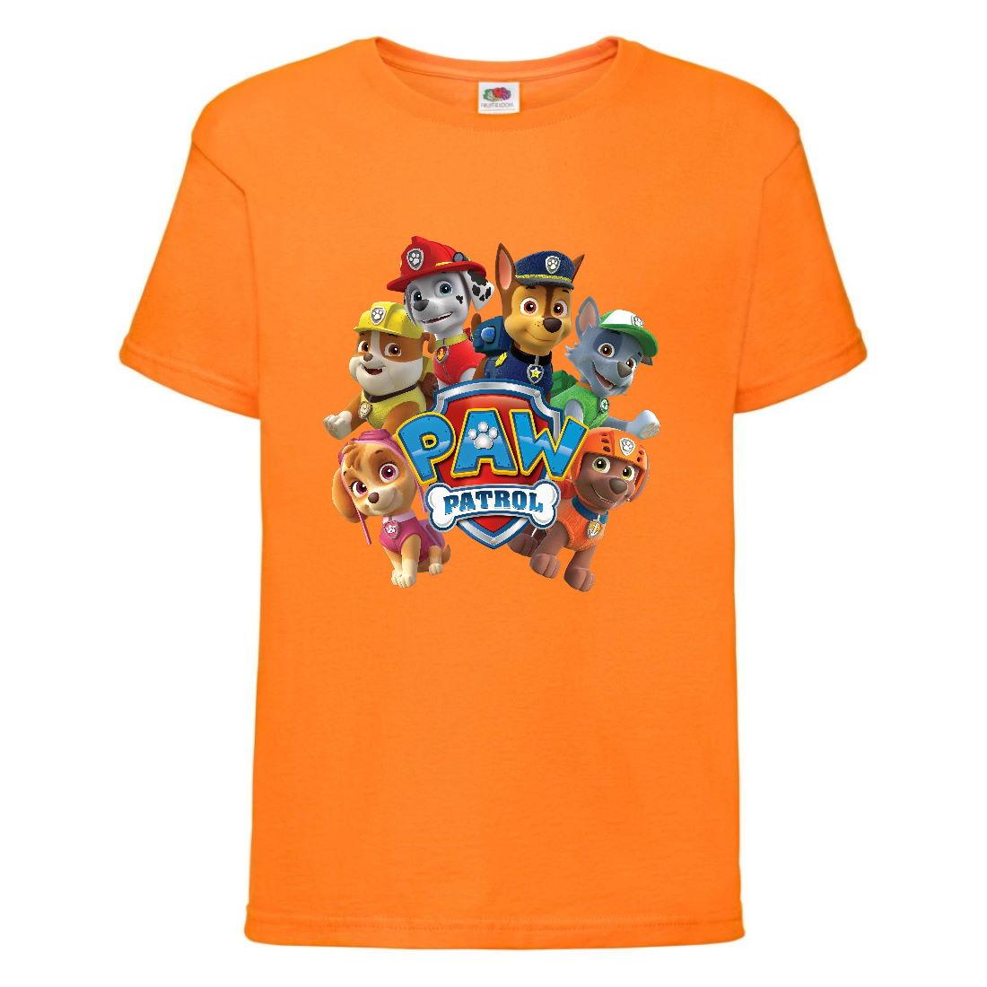 Футболка дитяча Щенячий патруль (Paw Patrol-05) Всі цуценята помаранчева