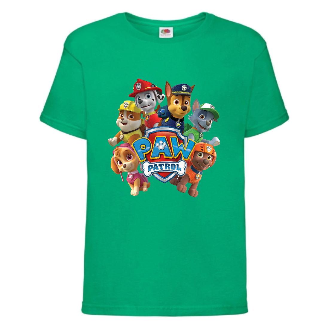 Футболка дитяча Щенячий патруль (Paw Patrol-05) Всі цуценята зелена