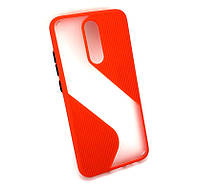 Чехол для Xiaomi Redmi 8 накладка противоударный 2 в1 Shadov Matte Case Wave красный