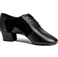 Мужские туфли для бального танца Levant латина комбинированные черные (под заказ)