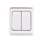 Вимикач подвійний, Hummer, білий