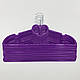 Оксамитові плічка для одягу 10 шт. (флоковані, велюрові) фіолетового кольору серце, фото 5