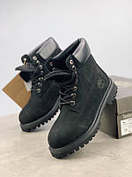 Чоловічі черевики Timberland 6 Inch Premium black (на хутрі) зима, чорні. Розміри (37,40,43,45)