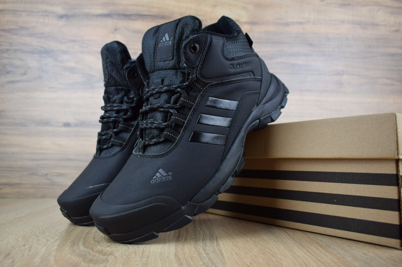Чоловічі зимові кросівки Adidas Climaproof High Black (на хутрі), чорні. Розміри (41,42,44,45), фото 1