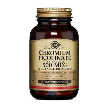 Піколінат хрому Solgar Chromium Picolinate 500 mcg (60 veg caps)