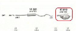 Глушник (вихлопна система) OPEL VECTRA C 2.2 i 16V (2198 см3) (02-04гг) (Опель Вектра Ц) седан/хетчбек
