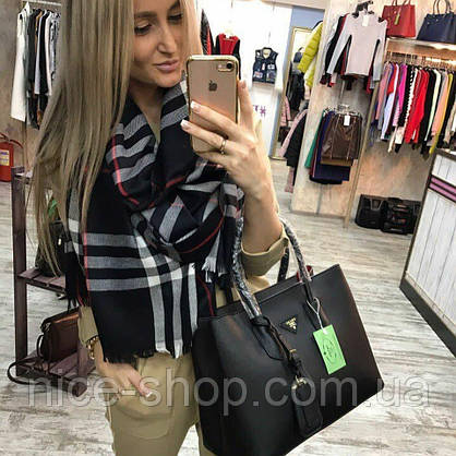 Палантин Burberry чорний, фото 2