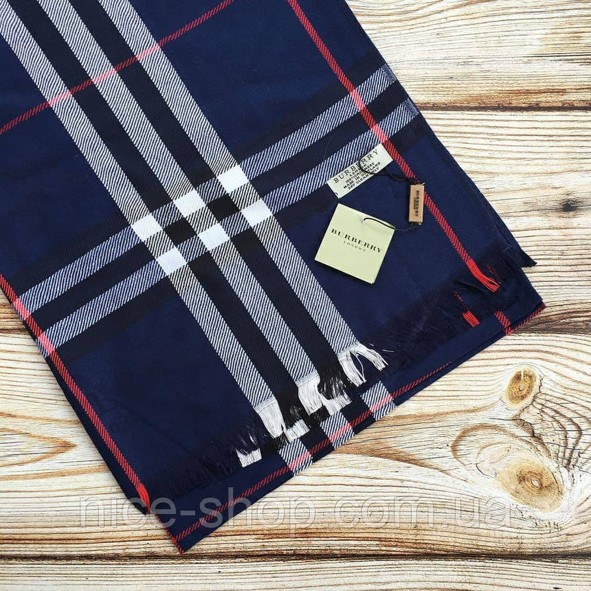 Палантин Burberry темно-синій, фото 1