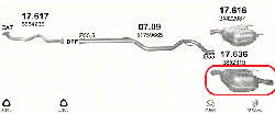Глушник (вихлопна система) OPEL VECTRA C 2.2 DTi (2172 см3) турбодизель (Опель Вектра Ц) хетчбек (Y2.2DTR)