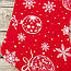 Новорічний подарунковий чобіт, Різдвяний носок, колір — червоний, візерунок — сніжинки та кулі., фото 6