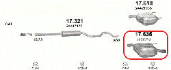 Глушник (вихлопна система) OPEL VECTRA C 2.2 i 16V (2198 см3) (02-04гг) (Опель Вектра Ц) Z2.2SE