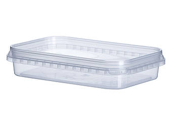 Судок прямокутний прозорий Vital Plast для харчових продуктів 200 мл із пломбою, 500 шт./пач.