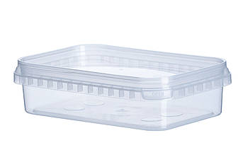 Судок прямокутний прозорий Vital Plast для харчових продуктів 300 мл із пломбою, 450 шт./пач.