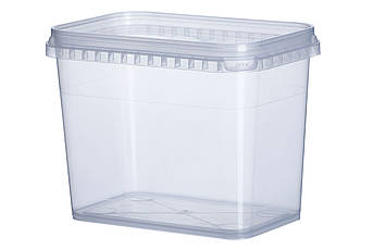 Судок прямокутний прозорий Vital Plast для харчових продуктів 1000 мл із пломбою, 350 шт./пач.