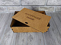 Деревянная коробка для подарка с выдвижной крышкой 25*16*7см