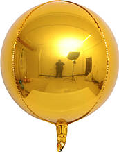 Фольгована кулька 4D сфера золотий 32" (80см) Китай