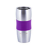 Термокружка Kamille KM-2053 380мл Фіолетовий Термокружка з нержавіючої сталі Термочашка для кави, фото 3