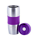 Термокружка Kamille KM-2053 380мл Фіолетовий Термокружка з нержавіючої сталі Термочашка для кави, фото 4