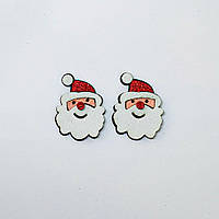 Патч декоративна серединка для бантиків і шпильок, дрібний новорічний декор "Дід Мороз" аплікація, набір 2 шт.
