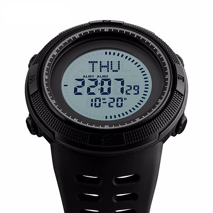 Спортивні годинник з компасом Skmei(Скмей)1254 Compass Black, фото 2